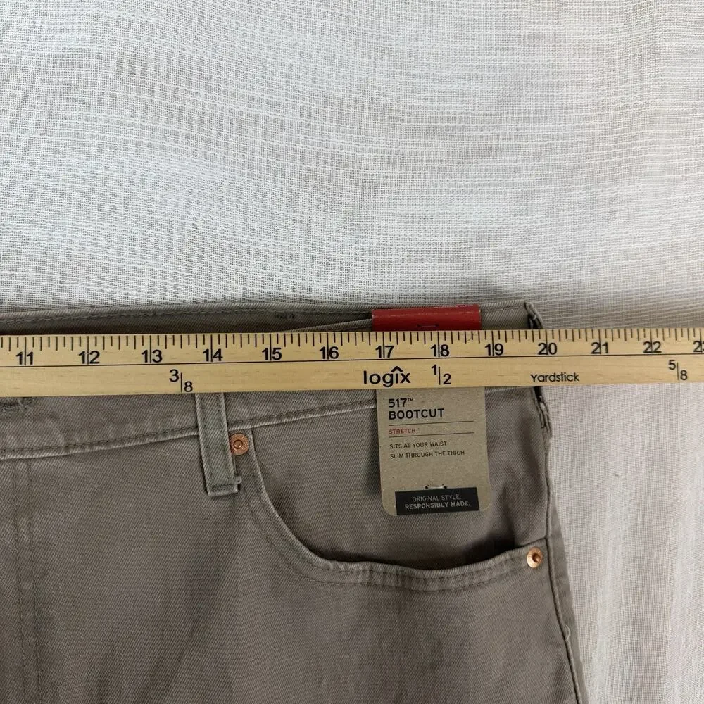 New Levi's 517 Men's Bootcut Tan Jeans Sz 40x32 Stretch Desert Beige‎ $69 MSRP